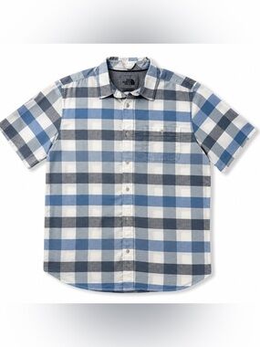 The North Face Mens Size Large Blue Plaid Button Down Shirt